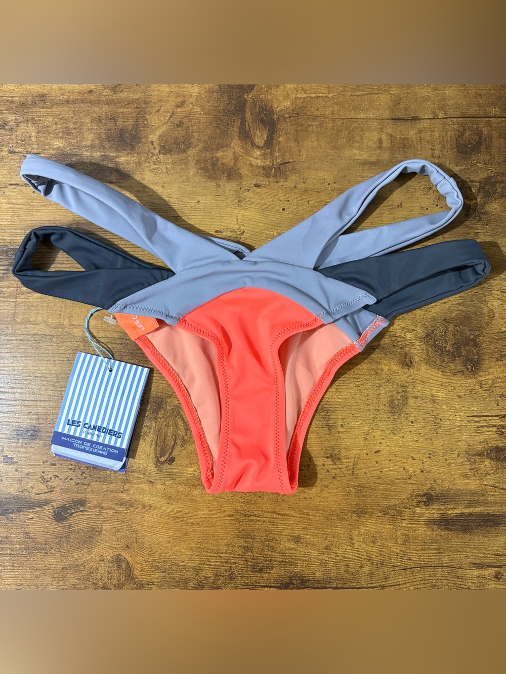 Les Canebiers Saint-Tropez Palmier Bikini Bottom in Coral NWT Size 42-10